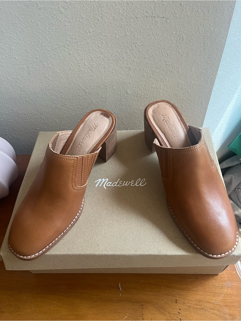 NEW Madewell The Carey Mule in Amber Brown - Women's Size 6
